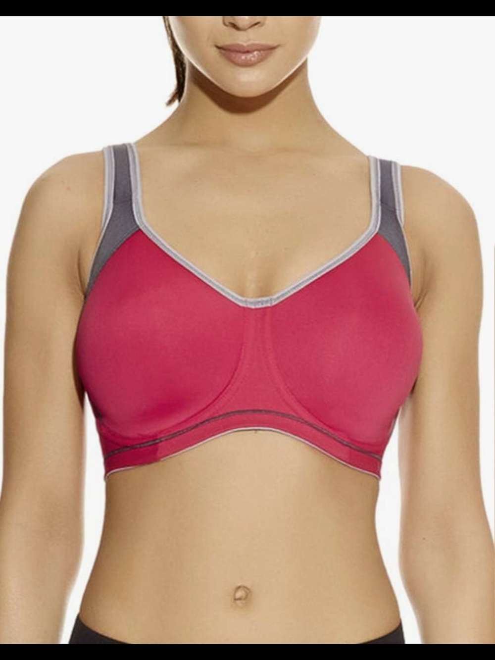 Freya Hot Pink and Gray High-Support Sports Bra